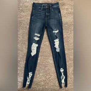 American Eagle Ripped Skinny Jeans Size 0